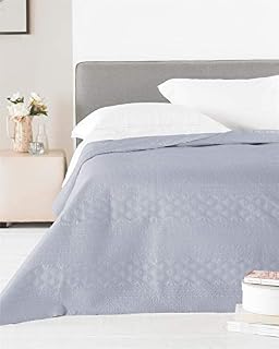 Olivia Rocco Luxury Zara Satin Bedspread Double King Size Throw, 240 x 260 cm, Silver