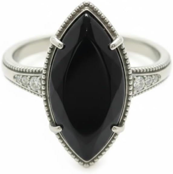 Genuine Marquise Large Turquoise Rings for Women 925 Sterling Silver Gemstone Ring Boho Native American Western Jewelry for Her Wife Mom Girlfriend in Size