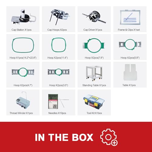 BAi Hat Embroidery Machine Multi Needle Mirror 1501,15 Needle Embroidery Machine with 13.7\"*19.7\" Large Embroidery Area,Commercial Embroidery Machine with Laser Positioning - Thumbnail 5