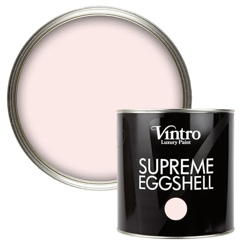 Vintro Paint | Eggshell Paint | for Walls | Wood | Trim | Satin Furniture Paint | Interior & Exterior Use. (Light Pink - Candyfloss, 2.5 Litres)