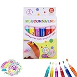 LELEBEAR DIY Bubble Popcorn Drawing Pens, 6PCS/Set Magic Popcorn Color Paint Pen for Greeting Birthday Cards Kids (1 set)