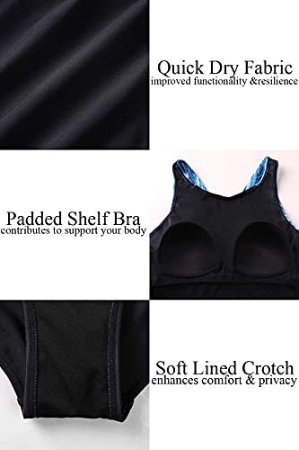 Image of beautyin Women's Colorblock Slimming One Piece Swimsuit Cross Back Bathing Suit