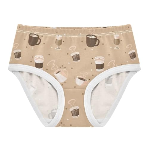 Girls' Underpants Kids Cotton Underwear Panties Briefs For Girl Age 2-8 Years Coffee Drinks Cups