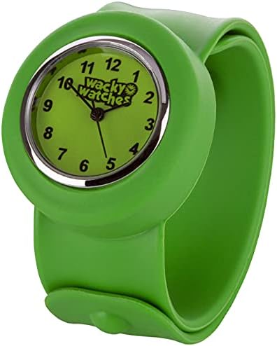 Multicolour Wacky Watch Slap On Strap Fast Fit Kids Childrens Silicone Band Unisex Instant Fit Any Size for Boys and Girls Learn to Tell The Time