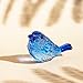 H&D HYALINE & DORA Blue Glass Bird Figurines Bird Gifts for Bird Lovers Women Crystal Glass Animal Figurine Collectible for Home Shelf Decor