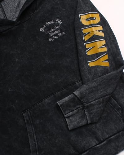DKNY Boys' Pullover Hoodie - Soft Fleece Stylish Logo Graphic Hooded Sweatshirt with Kangaroo Pocket (Sizes: 8-20)3