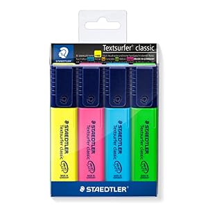 Staedtler Textsurfer Classic Highlighter, Assorted (4 Pieces)