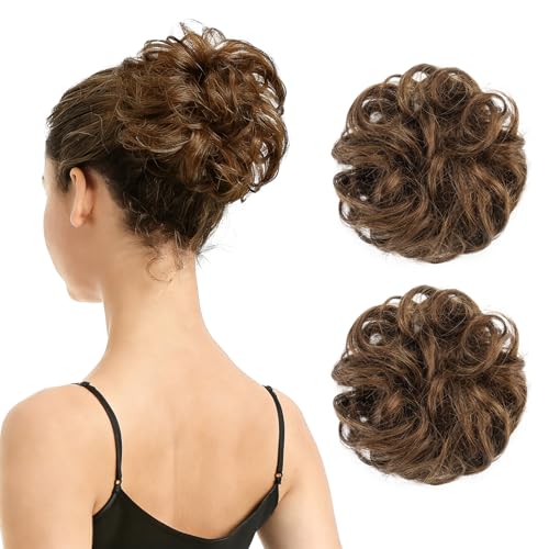 BARSDAR 100% Human Hair Bun Extension - 2 PCS Real