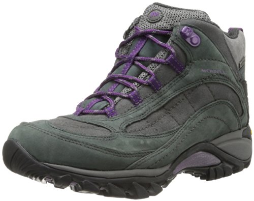 Merrell Women's Siren Waterproof Mid Hiking Boot,Granite/Purple,8.5 M US