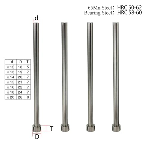 Pasador expulsor recto de acero de 12 mm y 100mm de largo para inyección 2