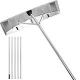 Pala telescópica para rastrillo de techo de nieve, longitud ajustable de 4 a 20 pies, hoja de 26 pulgadas con ruedas de rodamiento suave, aluminio reforzado de 1.5 mm, fácil extracción de desechos de