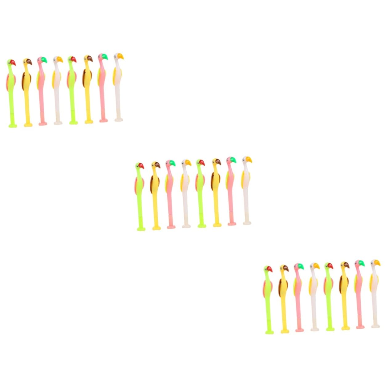 SHINEOFI 24pezzi Penne Gel Creativo Forma Di Fenicottero Con Inchiostro Nero Cancelleria Per Scuola Scrittura e Resistente All Usura Colori Random