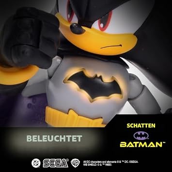 DC x Sonic Power vs Speed Action Figure Multipack Jakks Pacific 18 cm Darkseid Classic Action Figure 13 cm Shadow Figure with Luminous Batman Logo and Collector's Packaging