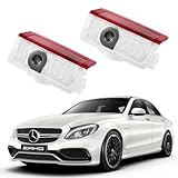 2-Pack Car Door Lights AMG LED Logo Projector Puddle Lights Compatible with Mercedes-Benz A/B/C/E-Class GLC GLE Accessories, No Fade 4K-HD Auto Ghost Shadow Welcome Lights