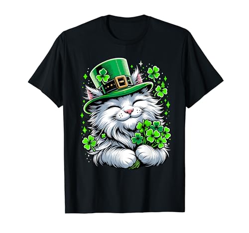 Divertido duende gato leprechaun Leprecat Día de San Patricio niños hombres mujeres Camiseta