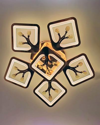 Image of LED Chandelier for Hall Decoration, Ceiling Jhoomar /Jhoomer Light for Living Room, Bedroom (Jhumar with Remote and Bluetooth Speaker, Music)