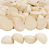 HALBKUGEL HOLZ: Unser Set enthält 200 Holzhalbkugeln mit einem Durchmesser von 15 mm und einer Höhe von 7,9 mm. Jede Holz Halbkugel besteht aus hochwertigem, naturbelassenem Holz, das nach Ihren Wünschen gebeizt, gefärbt oder lackiert werden kann. Jede Halbkugel ist glatt und gratfrei, so dass sie für Kinder sicher sind. Sie sind geruchlos, ungiftig und können gebohrt, geklebt oder aufgehängt werden, um Kunsthandwerke herzustellen, die Sie und Ihre Kinder sich vorstellen können.
