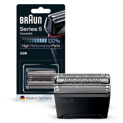 Braun Series 5 Elektrorasierer Scherkopf 52B – ORIGINAL Ersatzscherteil und Rasierer Zubehör vom Hersteller – Made in Germany, Kompatibel mit Braun Series 5 Rasierern, Schwarz – 1er Pack