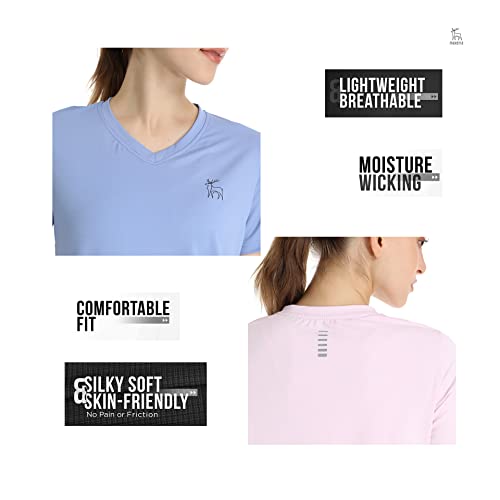 Maxeria 3 Pack Short Sleeve Workout Tops For Women Jacquard V Neck T Shirts For Women Active Dry Fit Shirts Women #TOP5