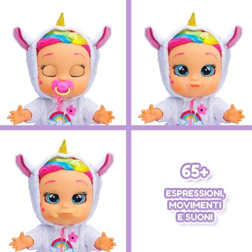 CRY BABIES First Emotions Dreamy, Bambola Interattiva con Più di 65 Espressioni, Movimenti e Versi da Bambino, Gioco per Bambine e Bambini +3 anni - 2