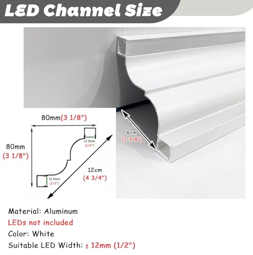 Perfil de aluminio de 30m para tira LED en moldura de techo 5