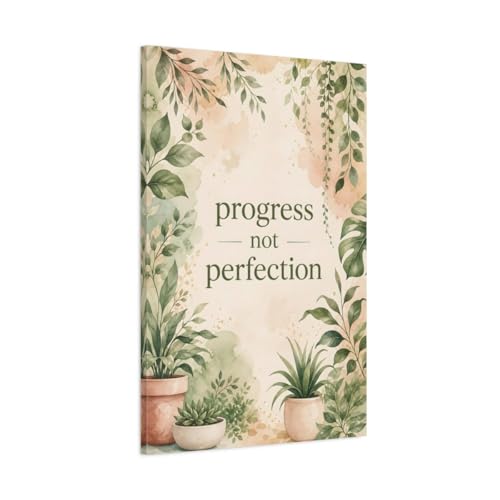 Toile plantes en pot nature aquarelle verte déco murale vertical