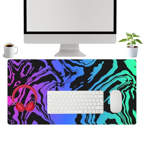 Image of Saco XXL Gaming Mouse Pad for PC - Large Desk Mat 900x400x3mm, Extended Non-Slip Rubber Base, Waterproof Surface, Fluid Design, Big Keyboard Mouse Pad for Office & Home Setup