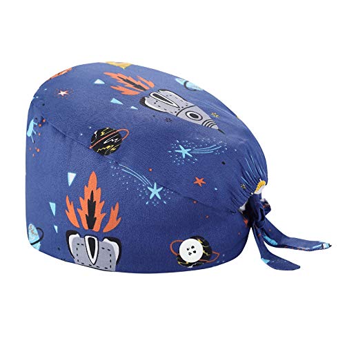 Jessboyy Casquette de Travail Absorbant La Sueur Avec Sangle Réglable - Calot Chirurgical Fleur Chapeau - Chapeaux à Bandage éLastique Pour Femmes et Hommes Cover