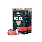 My Coffee Cup – DECAF – BIO-KAFFEE 3 PACKUNGEN I 30 Kaffeekapseln für Nespresso®³Kapselmaschinen I Industriell kompostierbare Kaffeekapseln – 0% Alu I Nachhaltige Kaffeekapseln