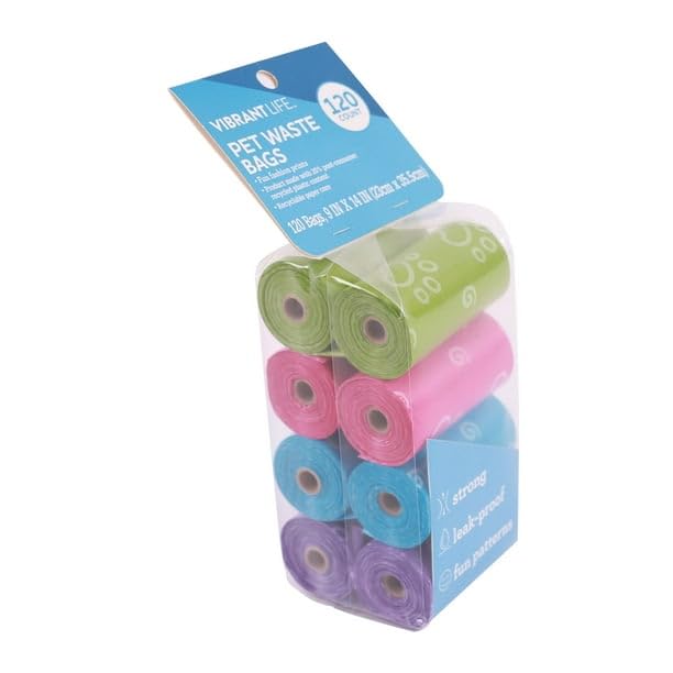 Fashion Waste Pick Up Bags For Dogs, Blue, 120 Ct - These Bags Are Made With 20% Post-consumer Recycled Plastic And Has A Recyclable Paper Core!