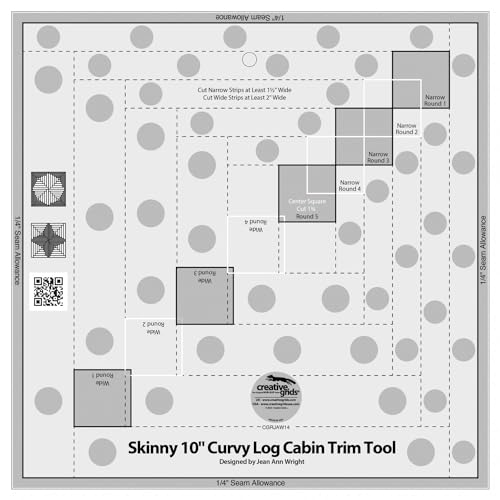 Creative Grids Skinny 10in Curvy Log Cabin Trim Tool, Auto Lock, Model: CGRJAW14