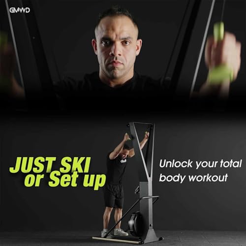Image of Ski Exercise Machine, GMWD Ski Equipment Indoor Aerobic Wind Resistance Machine, Indoor Strength Training Home Gym Equipment