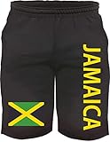 sostex Jamaica Sweatshorts - Bedruckt - Kurze Hose Shorts Flagge Jamaika Schwarz M