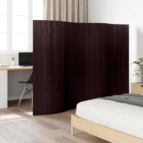Paravent en bambou marron foncé rigide et opaque de 250 x 165 cm