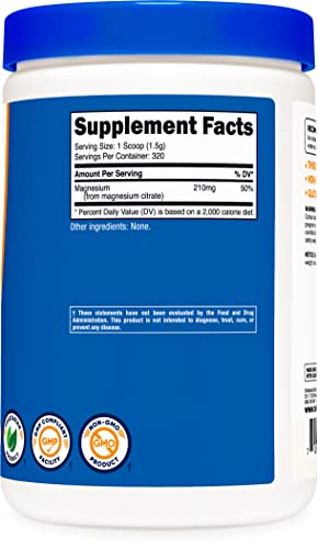 Nutricost Magnesium Citrate Powder (Unflavored, 500 Gram) #TOP3