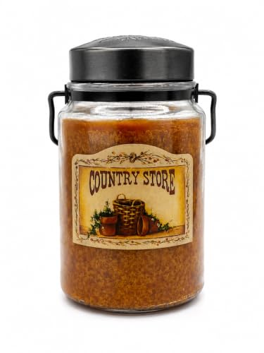 McCalls Candles | Country Store | 26 oz Scented Candle | USA-Poured | Vintage Rustic Jar with Carrying Handle | Rosehips Apples & Spice Fragrance