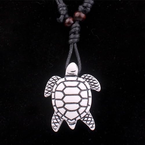 Handmade Hawaiian Turtle Shark Teeth Adjustable Wax Rope Chain Vintage Necklace Couple Friendship Summer Beach Surfer Bohemian Lucky Protection Jewelry for Men Women3