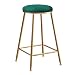 HqSgdMn Bank Ergonomische Barhocker Bar Counter Höhe Metall/Eisen -Finish Für Pub/Restaurant/Heimküche - Rückenfreier Hochstuhl Mit Weichem Samtkissen/Grün/75Cm