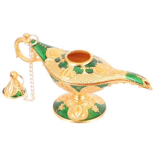 FONDOTIN ヴィンテージグリーン装飾 神灯模型 クラシックデザイン置物 インテリア用エレガントテーブルデコレーション