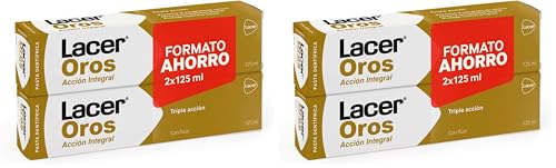 LACER OROS - Dentifricio 2 x 125 ml, protezione orale integrale, tripla azione, previene il sanguinamento, riduce la sensibilità dentale, protegge contro la carie (Confezione da 2)