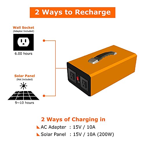 Image of COOLNUT 240000 mAh Power Bank /Mini Inverter for All Laptops, Tablets, Smart Phones, WiFi Routers (Black, Orange)
