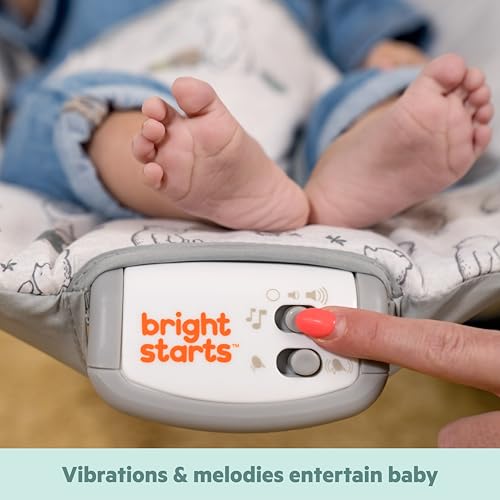 Image of Bright Starts Disney Baby Winnie The Pooh Classic Pals Vibrating Baby Bouncer Seat with Melodies & Toys, Unisex, 0-6 Months
