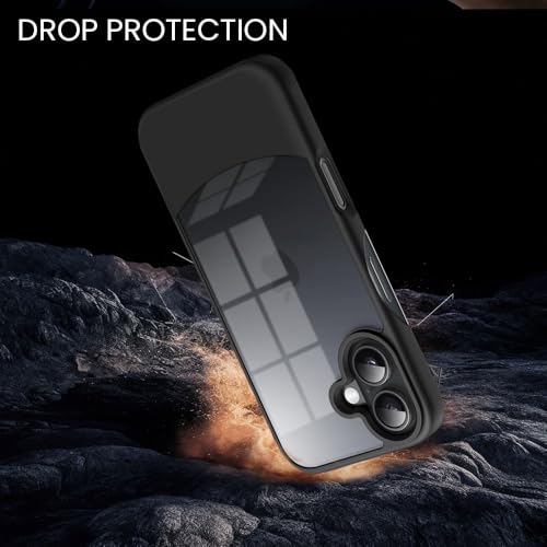 Image of KARWAN️Ultra-Hybrid Shockproof Back Cover Case for iPhone 16 | Camera Protection Bump |Shockproof Back Cover Case for iPhone 16 (PC & TPU, Smoked Matte Sides) Black