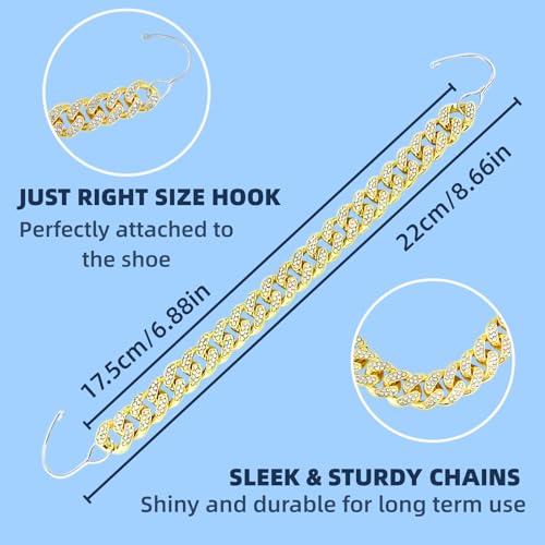 Image of Bling Shoe Chains For Adults Women Men Teens Girls Boys, Rhinestone Chain Shoe Charms For Clog Sandals,Shoe Decoration Accessories For Birthday Gifts Party Favors