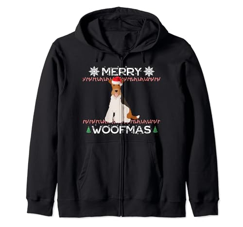 Alambre Fox Terrier Navidad Sudadera con Capucha