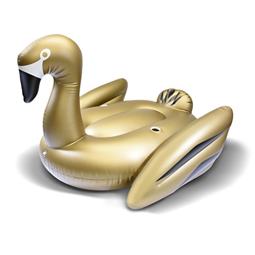 GoFloats Giant Inflatable Swan Raft (Limited Edition), Gold