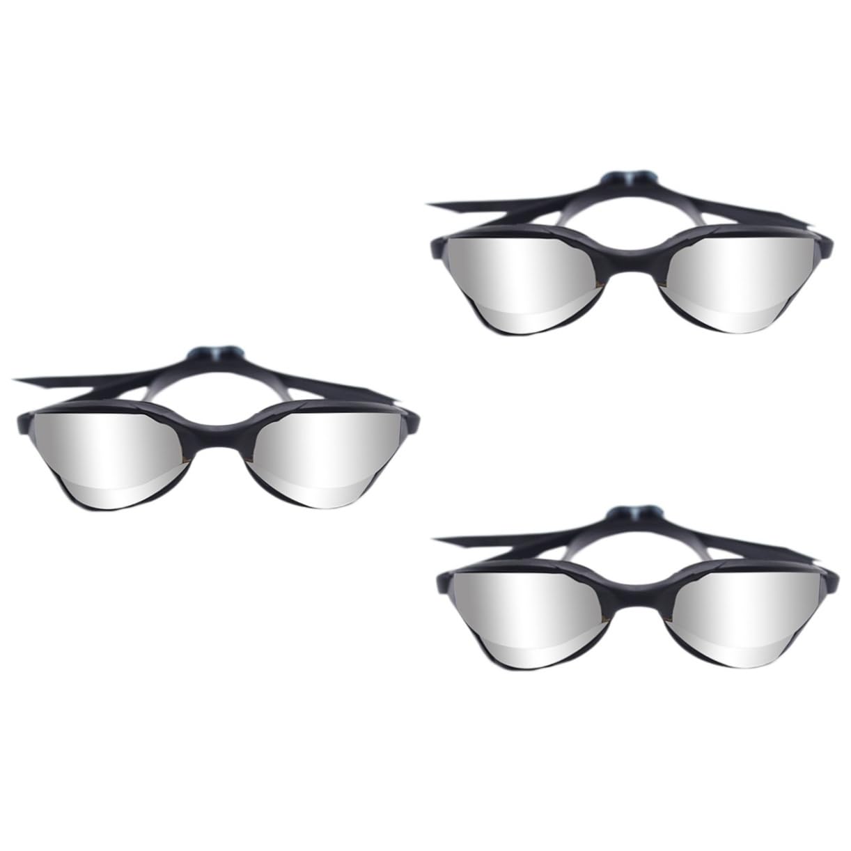 BESPORTBLE 3pezzi Occhialini Da Nuoto Professionali Antifog Con Protezione Uv Occhiali Impermeabili Per Adulto Design e Comfort Elevato Nero
