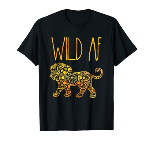 Wild AF Leo León Zodiaco Astrología Cumpleaños de verano Amante del león Camiseta