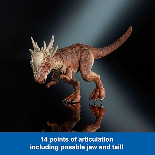 Image of Mattel Jurassic World Hammond Collection Dinosaur Action Figure Toy, Stygimoloch, Premium Movie Design Glass Eyes & 14 Points Articulation