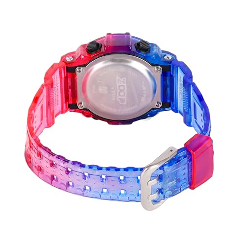 Image of Zoop Digital Watch with Digital Dial & Transparent Blue Red Strap for Boys Kids, from House of Titan - 16051PP05